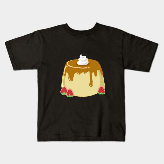 Flan Dessert Kids T-Shirt by CITROPICALL